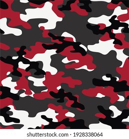 red military camouflage vector seamless print
