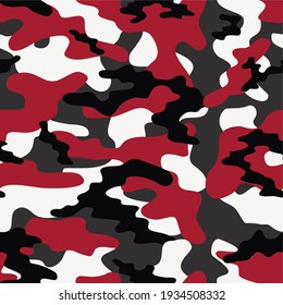 red military camouflage vector seamless print