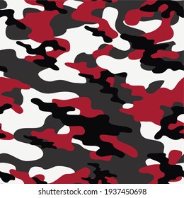red military camouflage vector seamless print