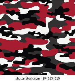 red military camouflage. vector seamless pattern. army camouflage for clothing or printing
