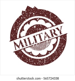 Red Military distressed rubber stamp with grunge texture