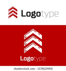 Red Military rank icon isolated on white background. Military badge sign. Logo design template element. Vector Illustration
