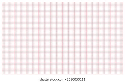 Red millimeter grid paper texture with fine lines and geometric precision. Technical drawings, blueprints, math or engineering visuals concepts. Seamless background, and minimal abstract designs