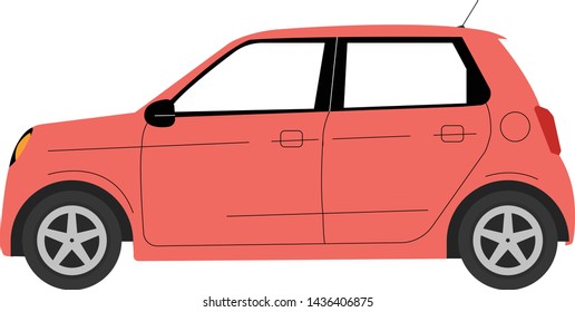 Red mini Car icon Vector illustration