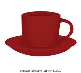 Red mini cup on white background, vector