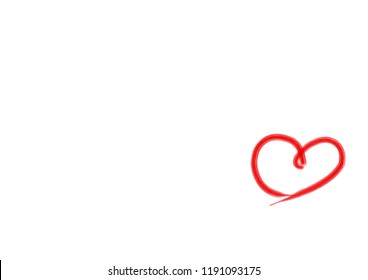 red mini heart paint on white background