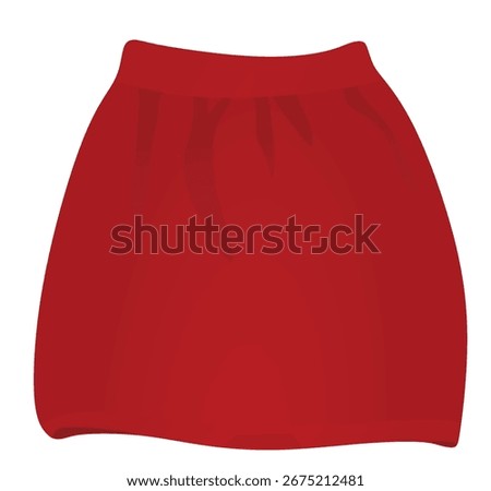 Red mini skirt. vector illustration	
