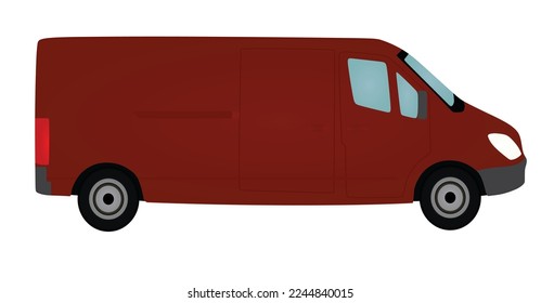 Red mini van. vector illustration