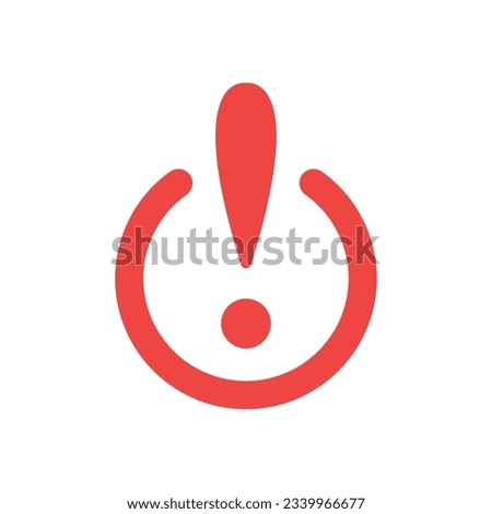 red minimal exclamation point round icon. concept of big error or failure shape and ui element. flat simple style simple attentive logotype graphic web minimal design isolated on white background