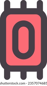 Red Minimal Suitcase Vector Icon