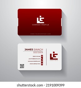 Red Minimalist Business card vector Illustration