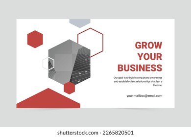 Red minimalist develop your business facebook cover.