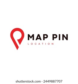 Red minimalist map pin logo