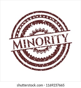 Red Minority grunge seal