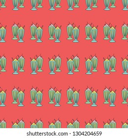 Red and mint green seamless vector pattern background. Perfect for invitations, gift wrap, fabric, wall paper, quilting, scrapbooking background and projects.