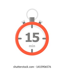 The red minute with the 15 minute is depicted on a white background.
