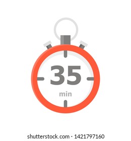 The red minute with the 35 minute is depicted on a white background.