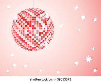 red mirror ball