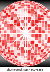 red mirror ball
