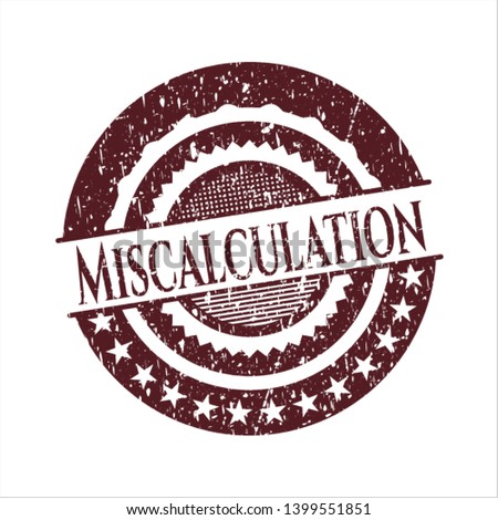 Red Miscalculation distressed rubber grunge seal