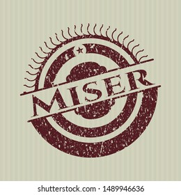 Red Miser distressed rubber texture