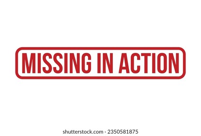 Red Missing In Action Rubber Stamp Seal Vector