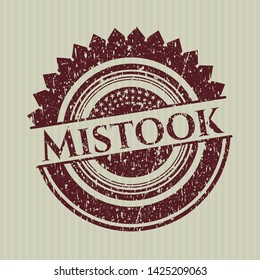 Red Mistook distressed grunge style stamp