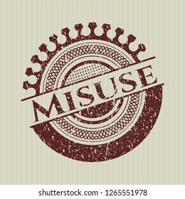 Red Misuse distress rubber stamp