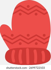 a red mitten on a white background