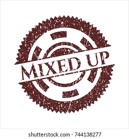 Red Mixed up distressed rubber grunge stamp