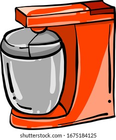 Red mixer, illustration, vector on white background.