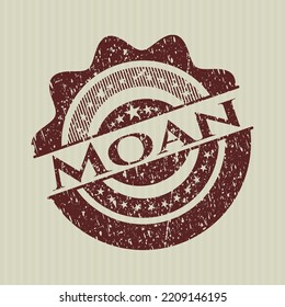 Red Moan rubber grunge texture seal. 