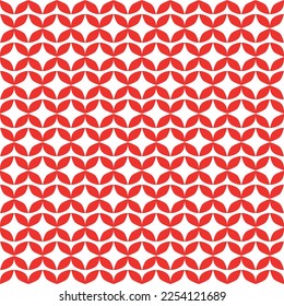 Red mod quatrefoil vector seamless pattern background. White and red Moroccan lattice print. repeating pattern tile included.