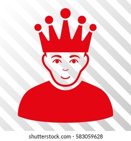 Red Moderator interface toolbar icon. Vector pictograph style is a flat symbol on diagonal hatch transparent background.