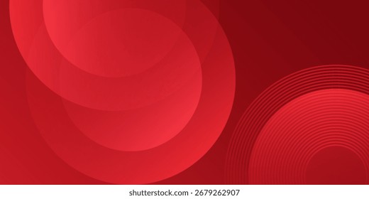 Red modern abstract circle background with dynamic shapes composition simple abstract modern art