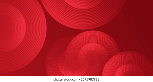 Red modern abstract circle background with dynamic shapes composition modern abstract simple design