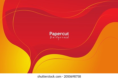 red modern abstract papercut background