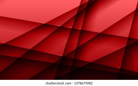 Red modern backdrop with stripes and shadow. vector.