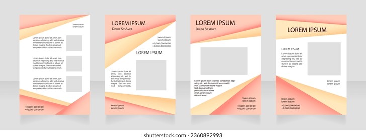 Red modern blank brochure layout design. Student project. Vertical poster template set with empty copy space for text. Premade corporate reports collection. Editable flyer paper pages