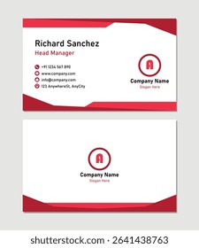Red modern business card design