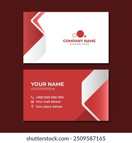 Red modern business card template