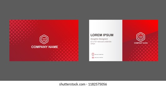 red modern business card vector