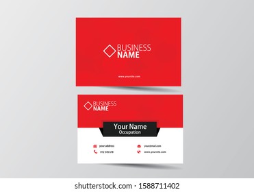 Red modern business card. visiting card template