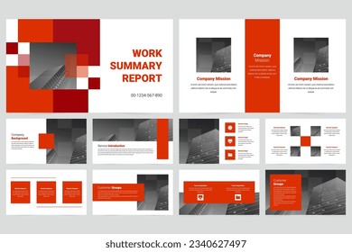 Red modern business company presentation promotional slide presentation template