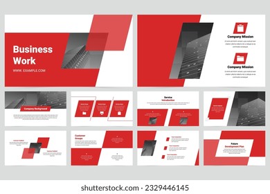 Red modern business company promotion slide presentation template