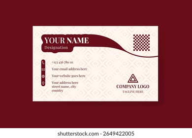 Red modern business identity card design template concept