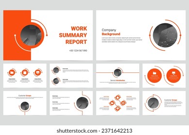 Plantilla de presentación de diapositivas del informe de trabajo empresarial moderno rojo