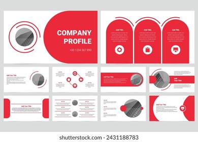 Red modern business work report slide presentation template