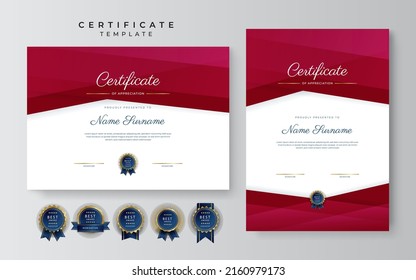 Plantilla de certificado de logro moderno rojo