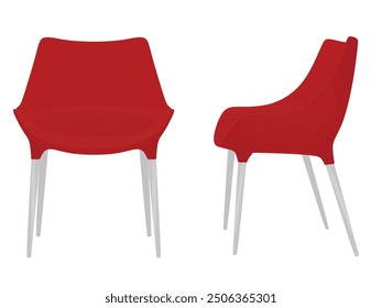 Red  modern chair. vector illustration 